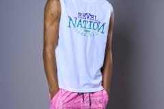 Male Alternative wear- muscle tank and shorts.