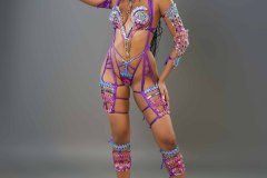 Frontline - wire-bra w fl-gem bikini bottom,  tiara, fl necklace , fl arm  pcs, fl upper and lower leg pcs .