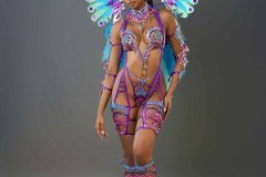 Frontline - wire-bra w fl-gem bikini bottom,  tiara, fl necklace , fl arm  pcs, fl upper and lower leg pcs and medium backpack.