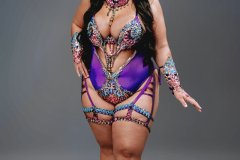 Standard-tiara, std necklace, std arm pcs, std leg pcs, padded bra, gem high waist bottom .