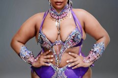 Standard-tiara, std necklace, std arm pcs, std leg pcs, padded bra, gem high waist bottom .