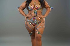 Standard-tiara, std necklace, std arm pcs, std leg pcs, padded bra,  gem high waist bottom.