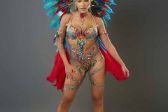 Standard-tiara, std necklace, std arm pcs, std leg pcs, padded bra, std gem bikini bottom &amp; medium backpack.