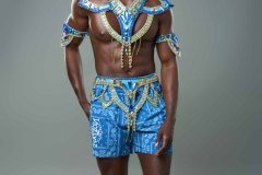 Male - head pc , chest pc , arm pcs , leg pcs , belt and shorts.