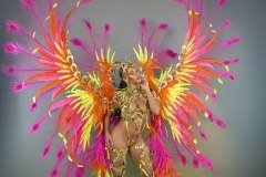 Section Leader - wire-bra w fl-gem bikini bottom,  fl tiara, fl necklace w shoulder pcs, fl upper and lower leg pcs and ultra backpack.