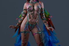 Frontline-w-fl-tiara-fl-necklace-fl-arm-pcs-fl-upper-lower-leg-pcs-wire-bra-fl-gem-bikini-feathered-bustle.-P1372