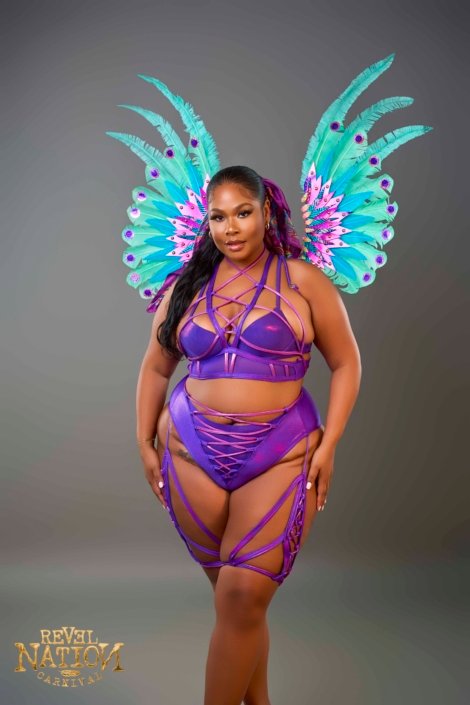 Leela - padded bra , high waist bottom ,leg pcs , head scarf and small backpack.