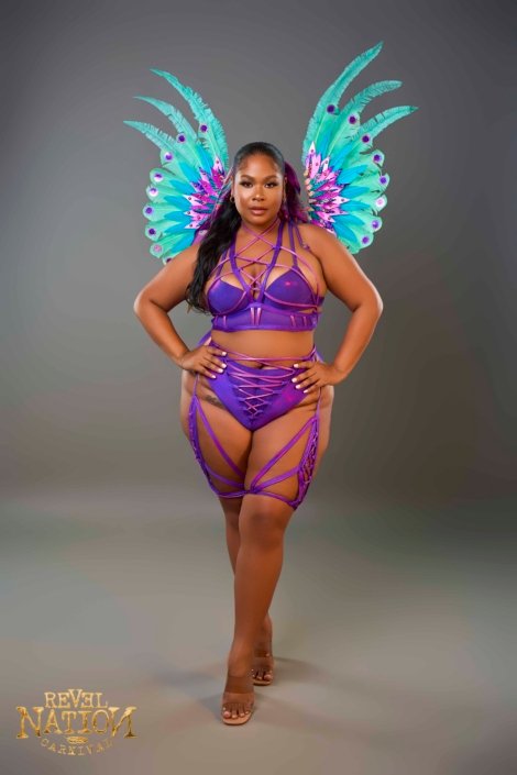 Leela - padded bra , high waist bottom ,leg pcs , head scarf and small backpack.